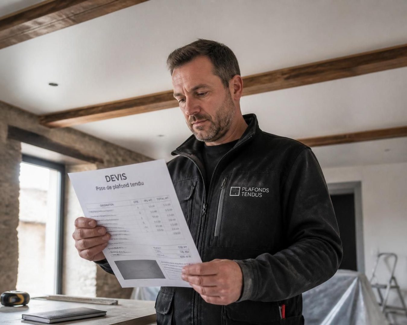 découvrez comment choisir un artisan qualifié pour poser un plafond tendu dans une pièce avec poutres apparentes, afin d'assurer un travail de qualité et une finition parfaite.