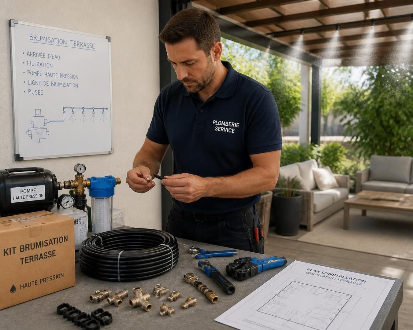 découvrez si confier l'installation d'un système de brumisation de terrasse à un plombier est sécurisé et quels sont les risques éventuels à considérer.