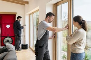 découvrez si vous pouvez demander un test d'infiltrométrie à un artisan après des travaux de menuiserie pour vérifier l'étanchéité de votre habitation.
