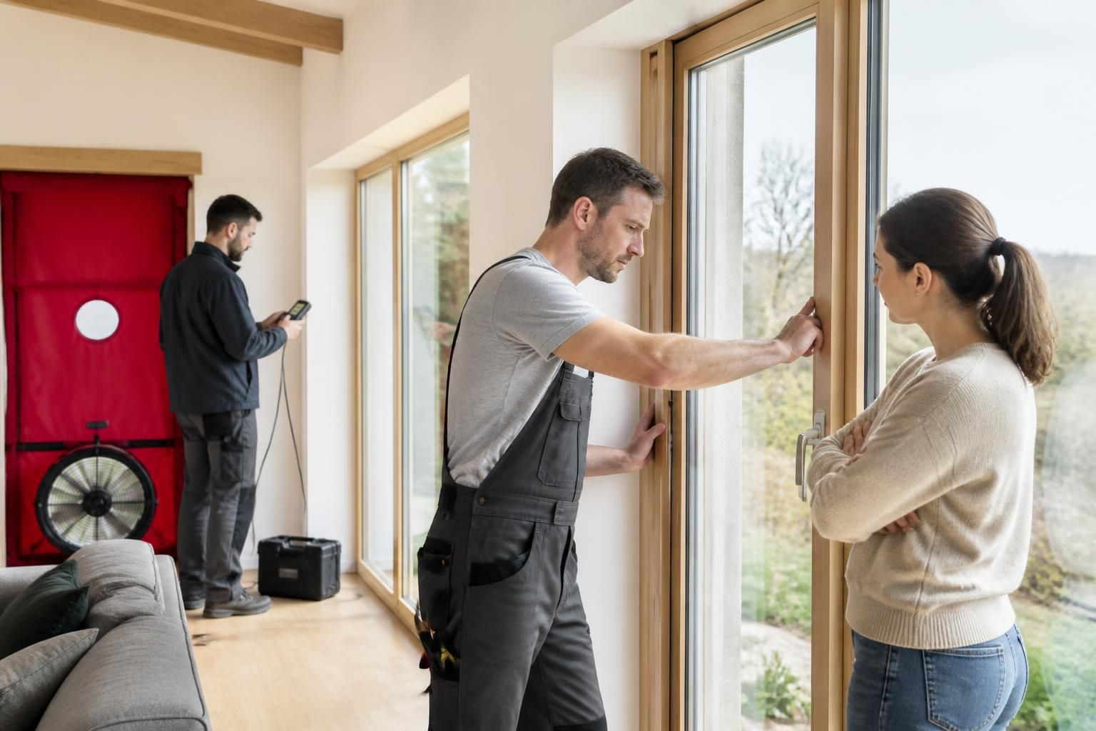 découvrez si vous pouvez demander un test d'infiltrométrie à un artisan après des travaux de menuiserie pour vérifier l'étanchéité de votre habitation.